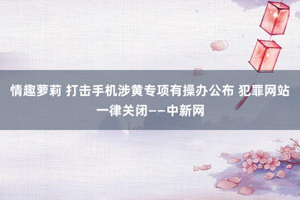 情趣萝莉 打击手机涉黄专项有操办公布 犯罪网站一律关闭——中